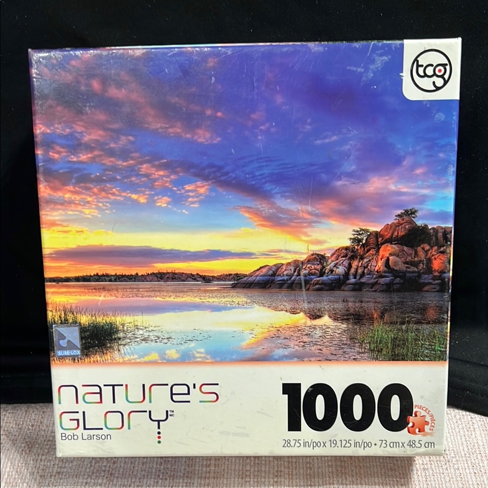 Nature's Glory Willow Lake Spring Sunset  jigsaw Puzzle 1000 piece SALE🔴3/$25!